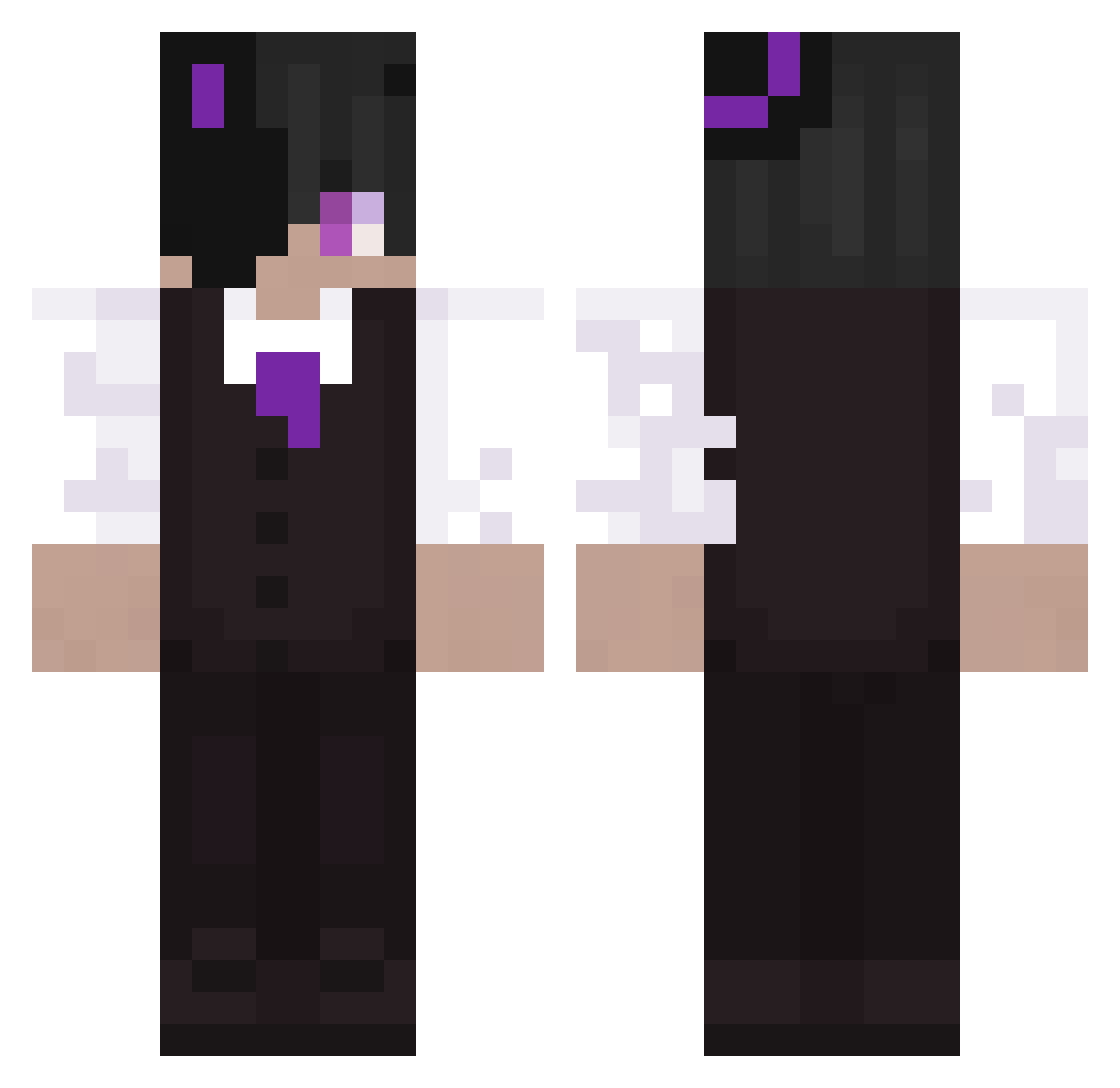 NickFears Minecraft skin, front and back view