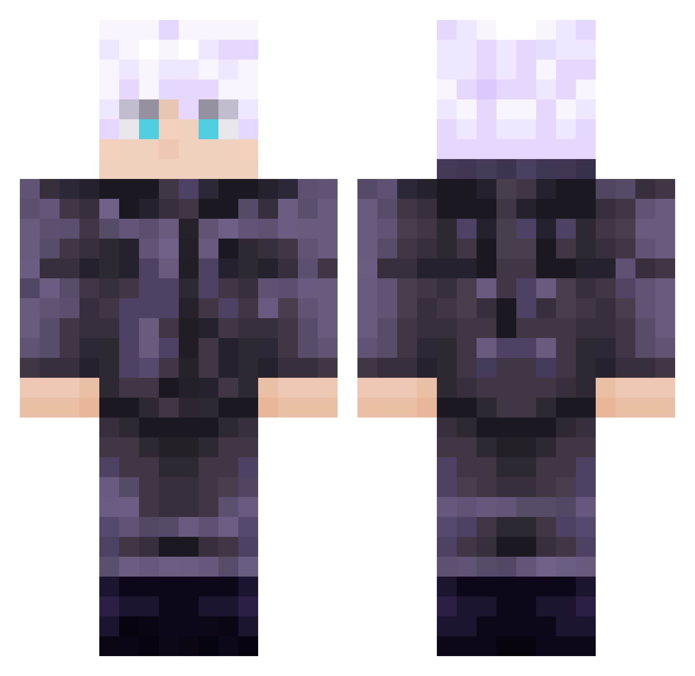 SanoCaps Minecraft skin, front and back view