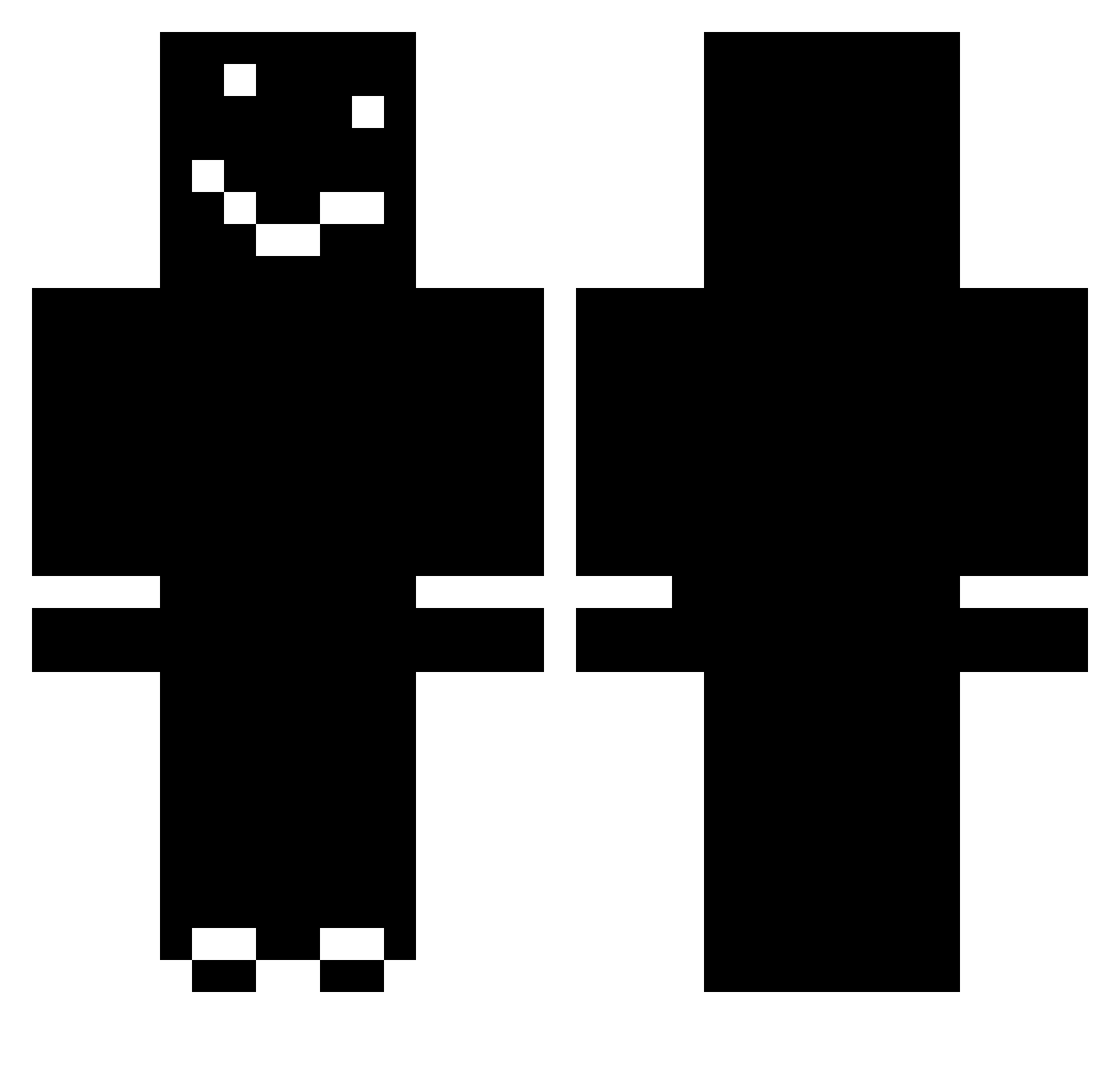Supposes Minecraft skin, front and back view