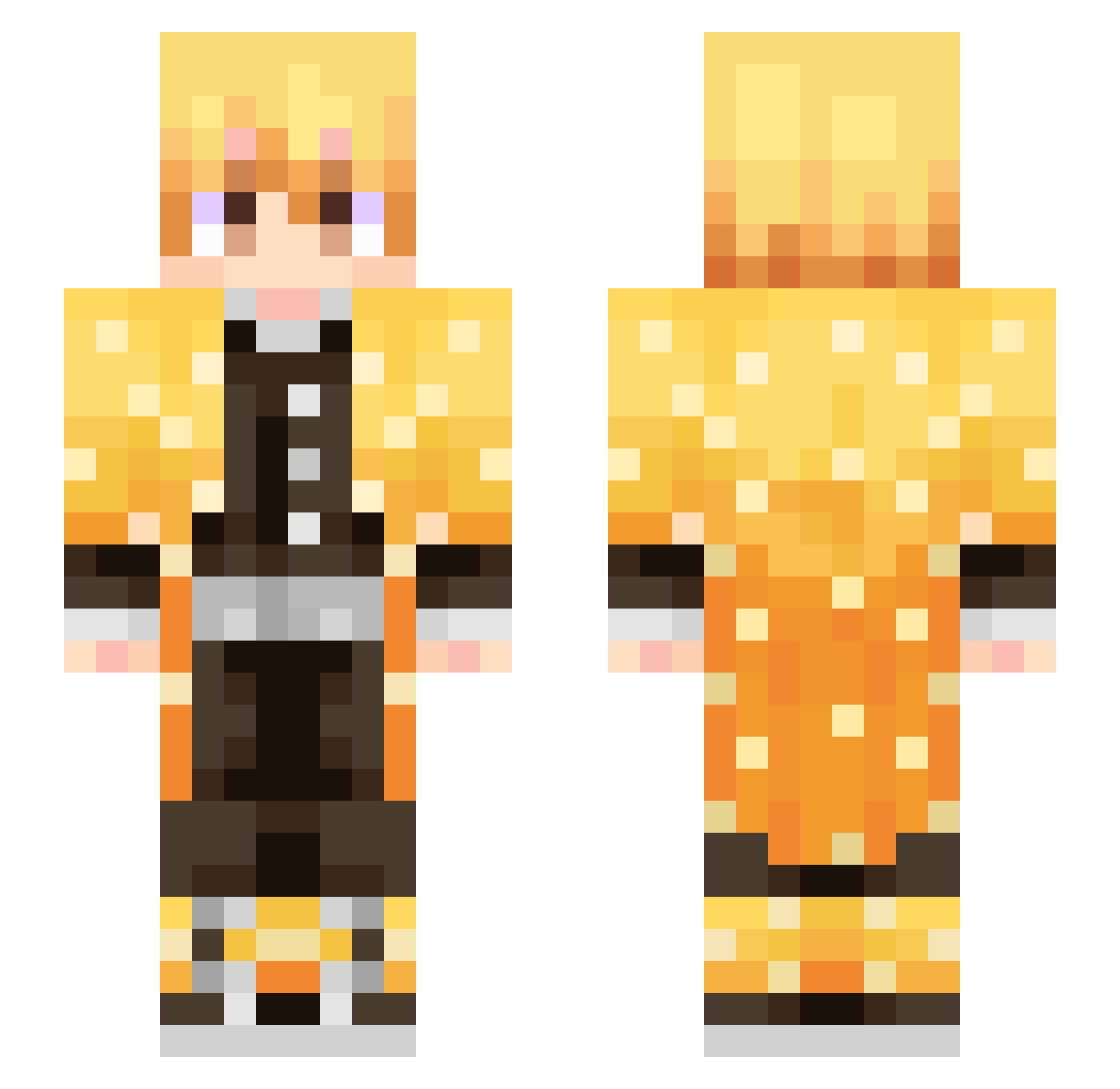 JollyRancher755 Minecraft skin, front and back view