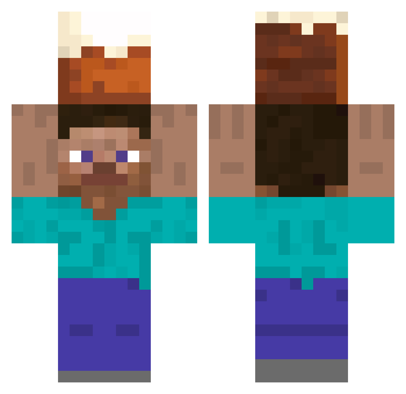 Gallak999 Minecraft skin, front and back view