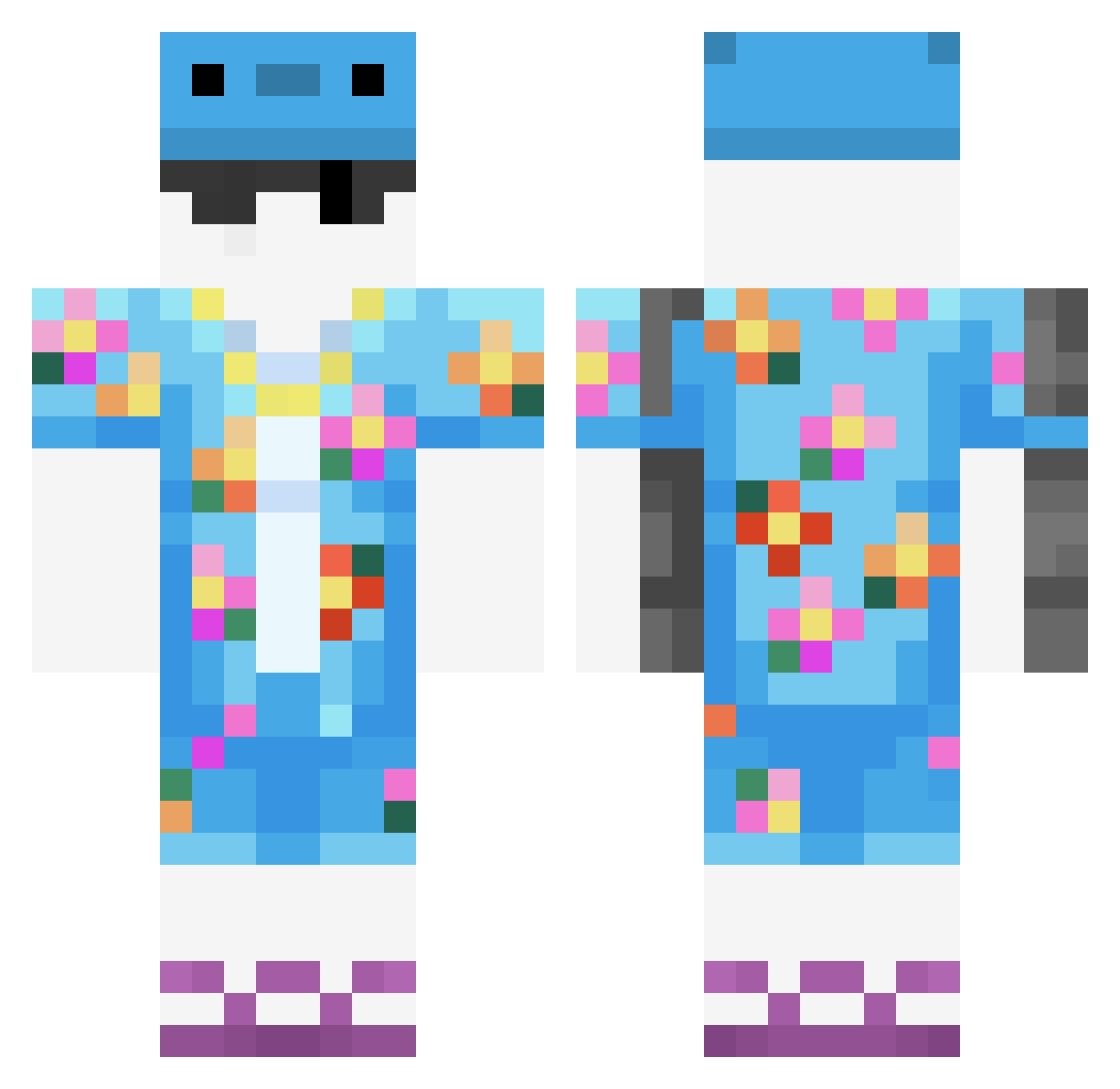 Ika__Ika Minecraft skin, front and back view