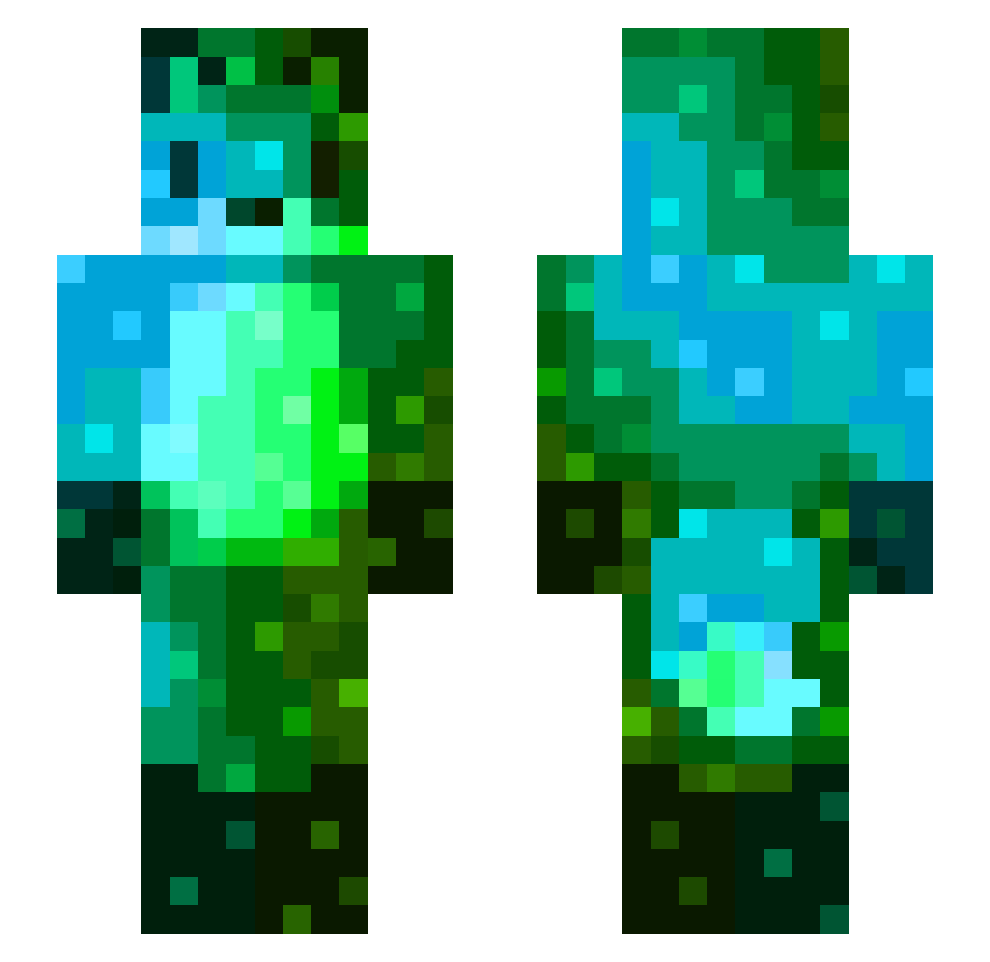 ZeldeFR Minecraft skin, front and back view