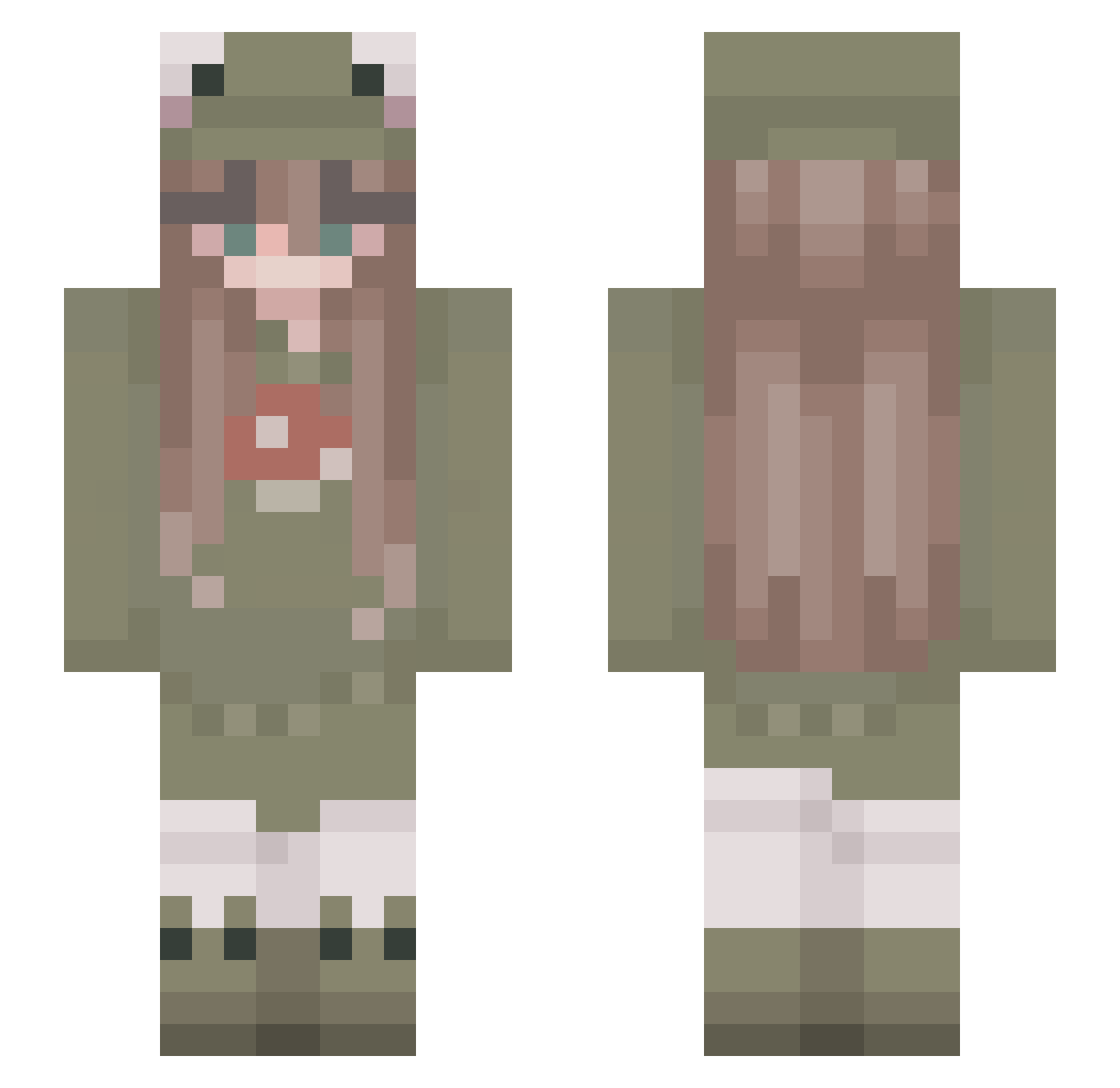 HeyItsAmber6 Minecraft skin, front and back view
