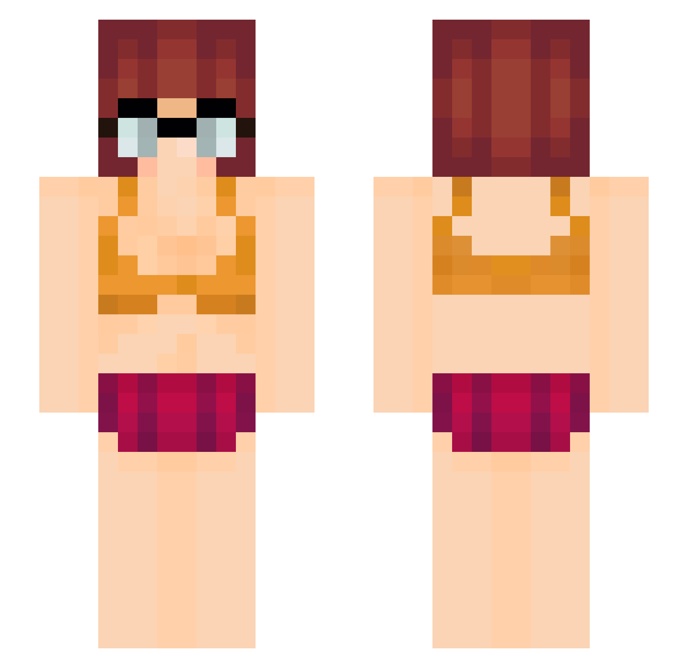 Francepete Minecraft skin, front and back view