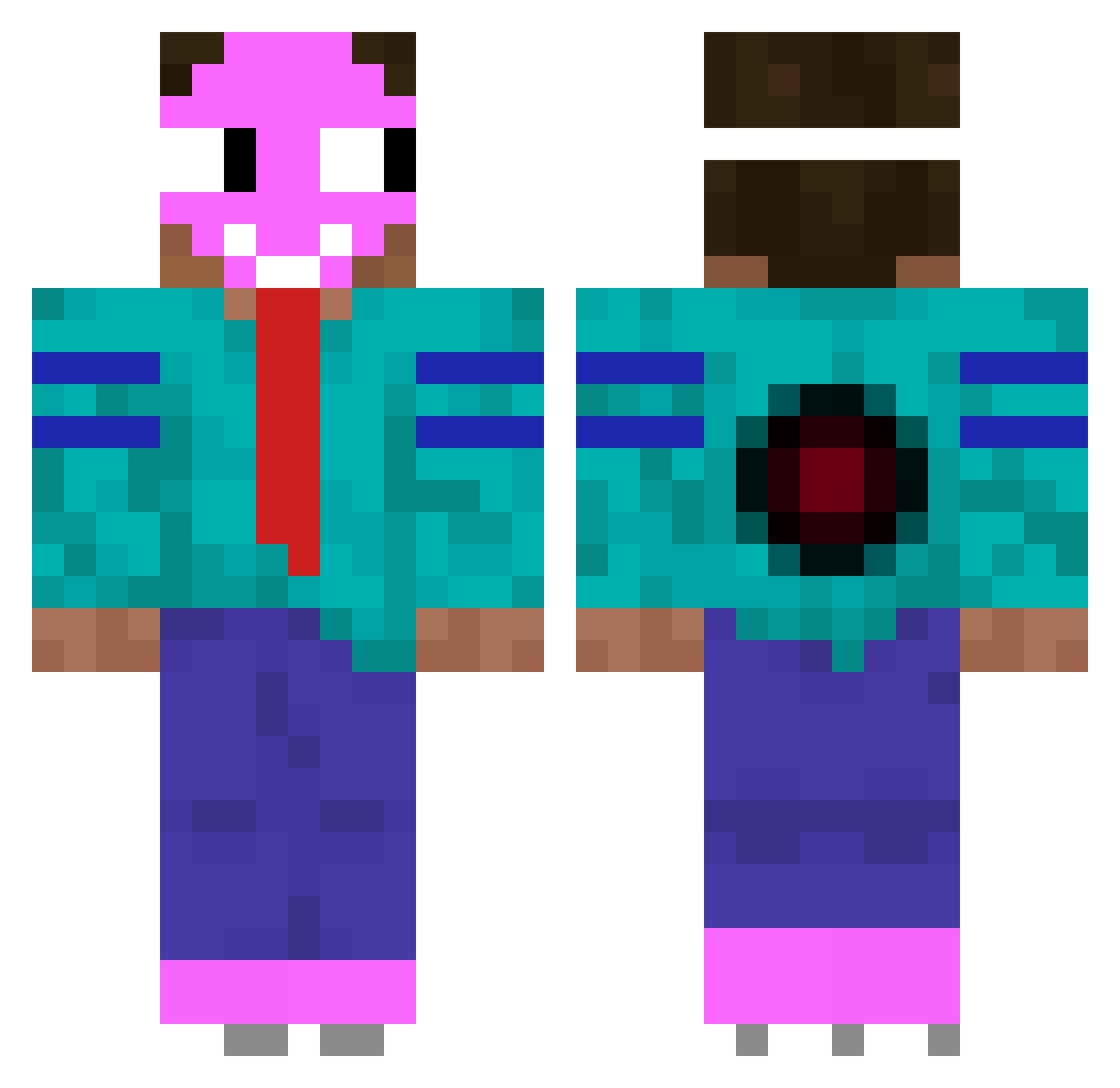 Miramy Minecraft skin, front and back view