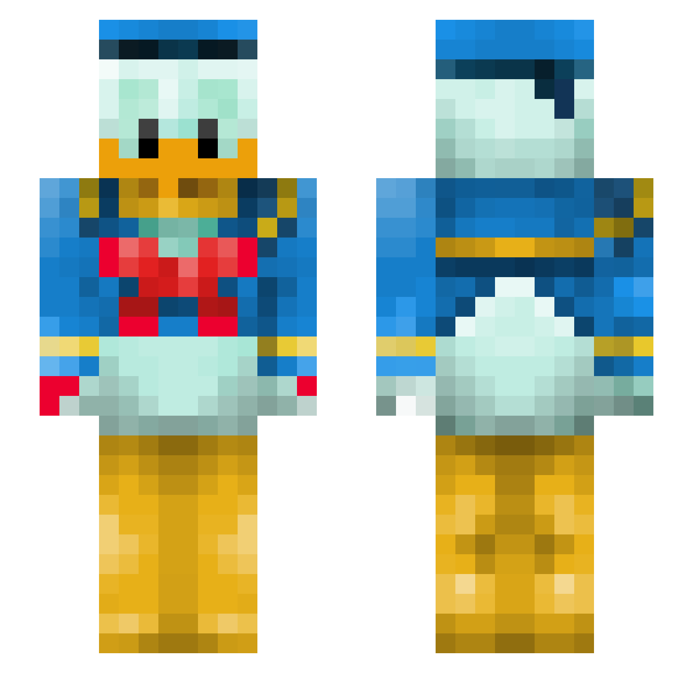 omeg33 Minecraft skin, front and back view