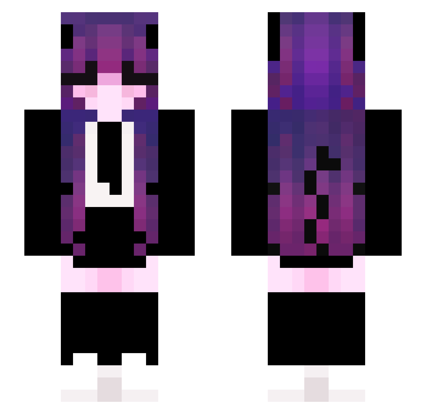 SpaceCuteGirl Minecraft skin, front and back view