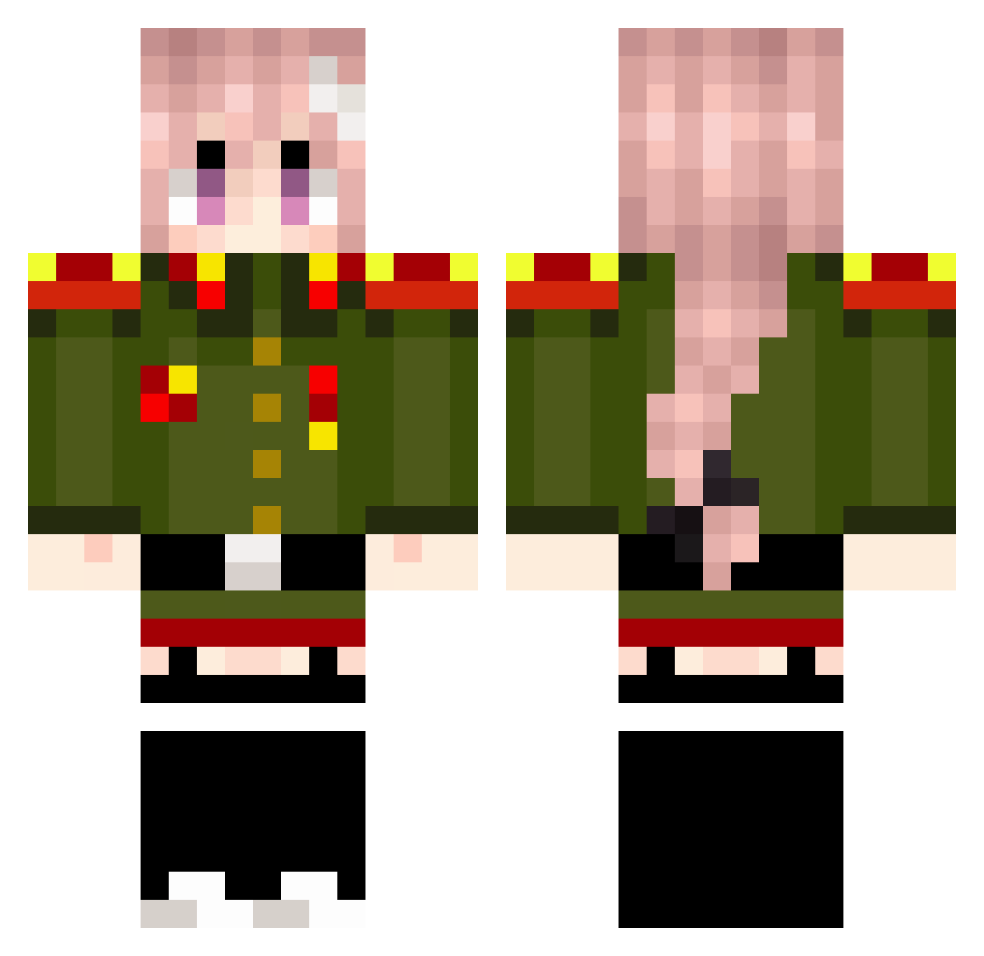 LeroyCats Minecraft skin, front and back view