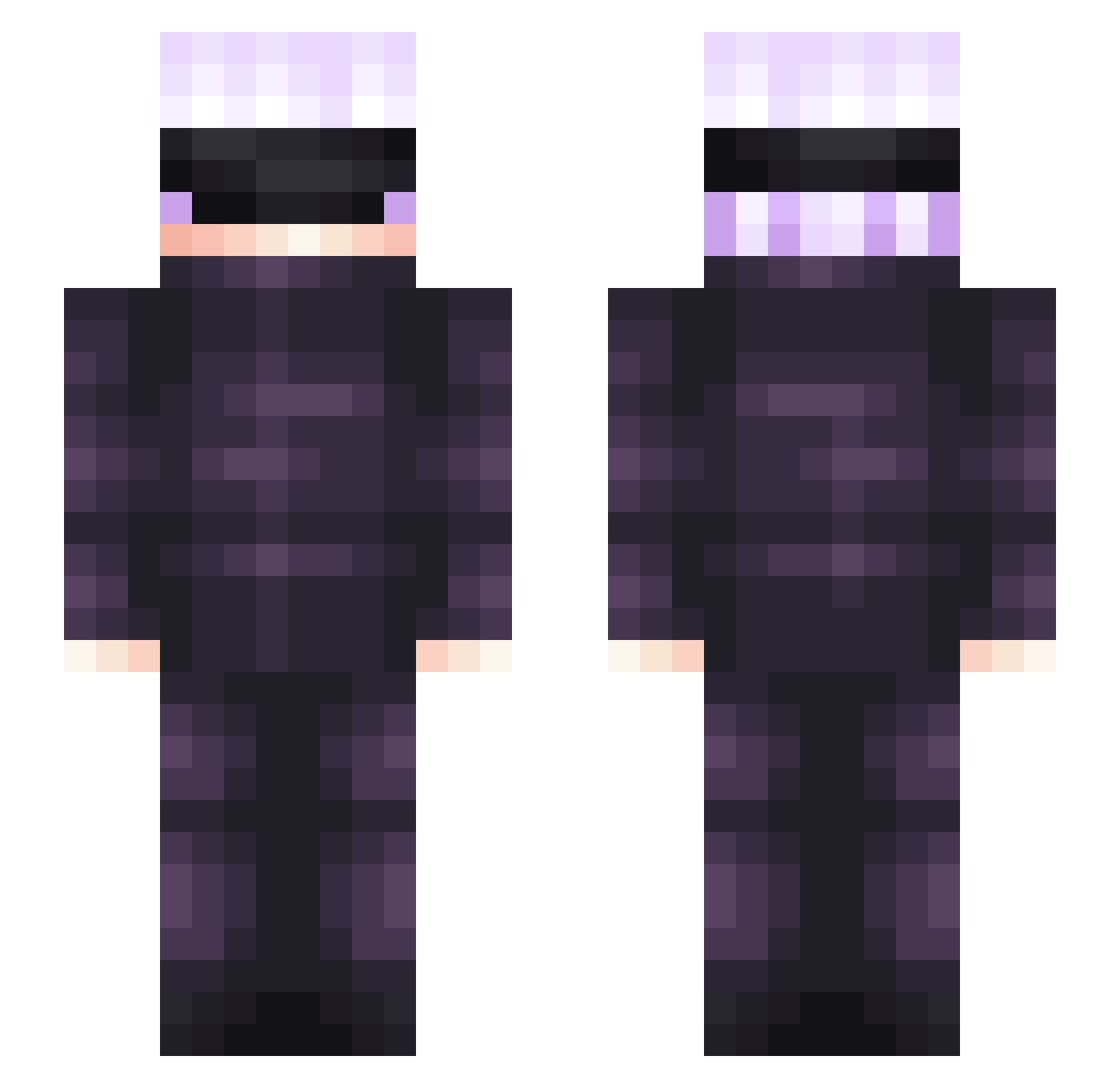SlugJamie Minecraft skin, front and back view