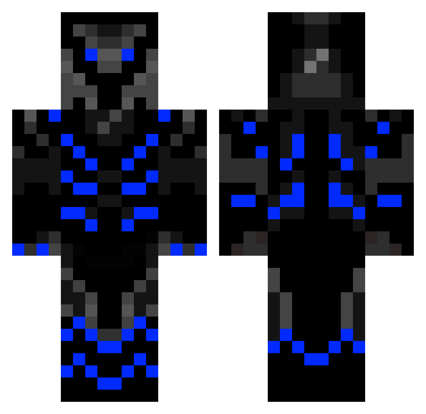 Atar Minecraft skin, front and back view