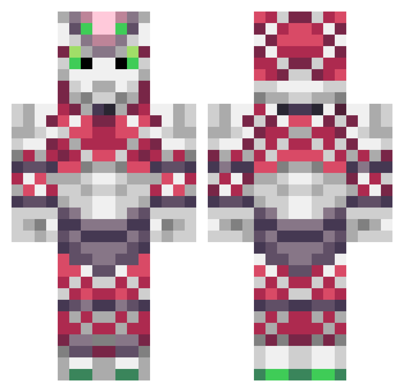 AWildMonkey Minecraft skin, front and back view