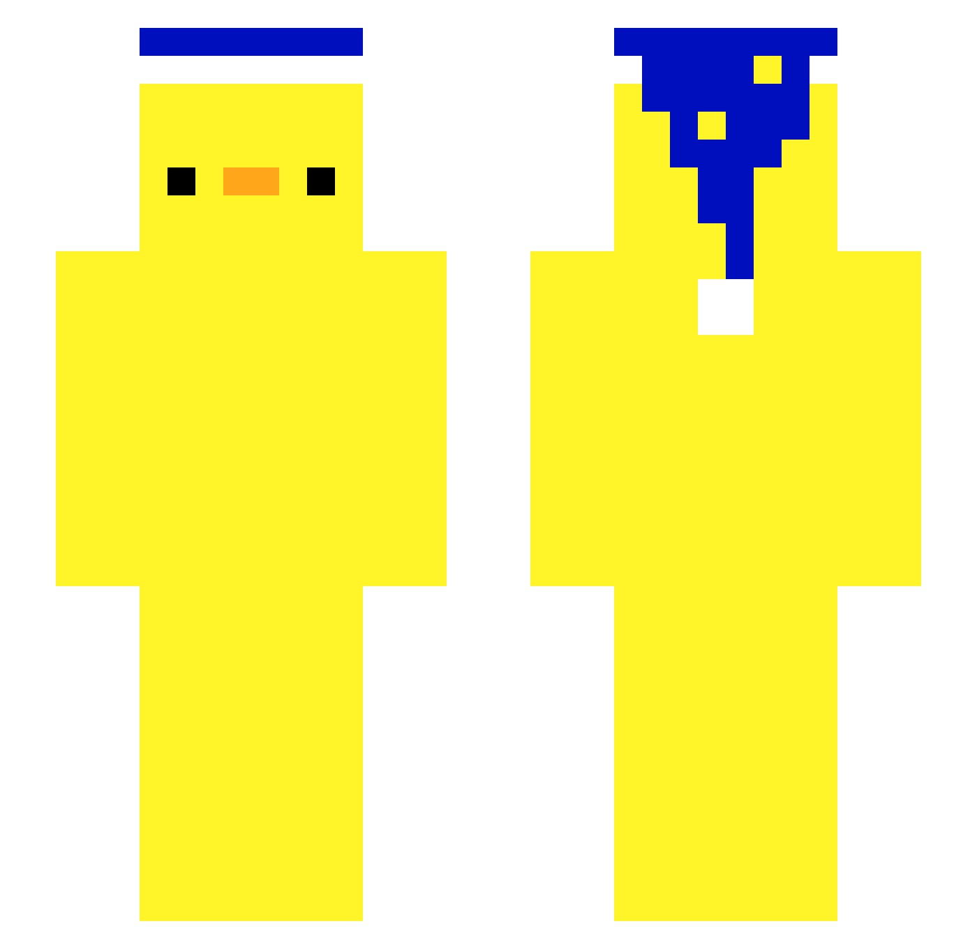Shrunkday Minecraft skin, front and back view