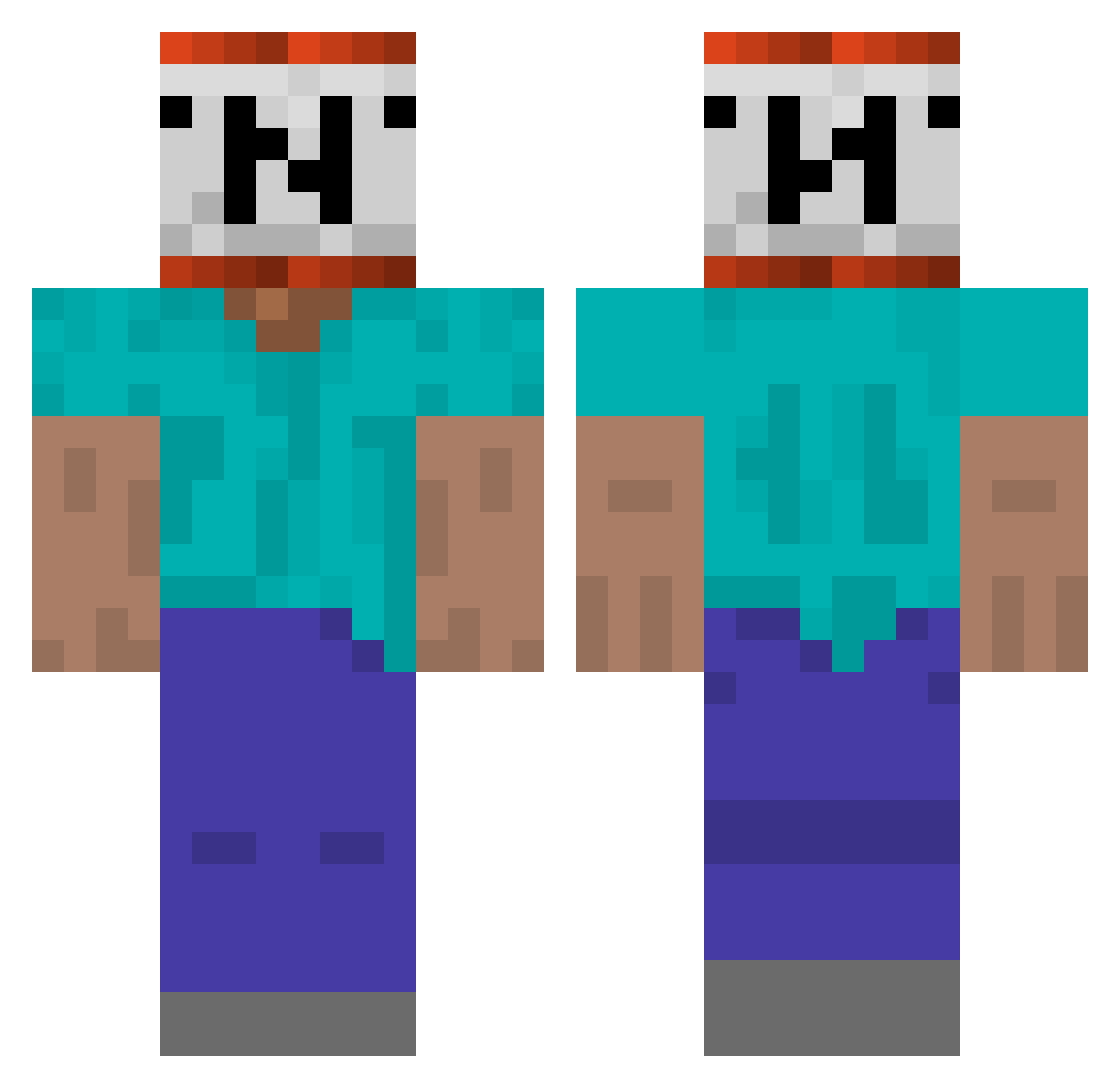 jekkie2003 Minecraft skin, front and back view