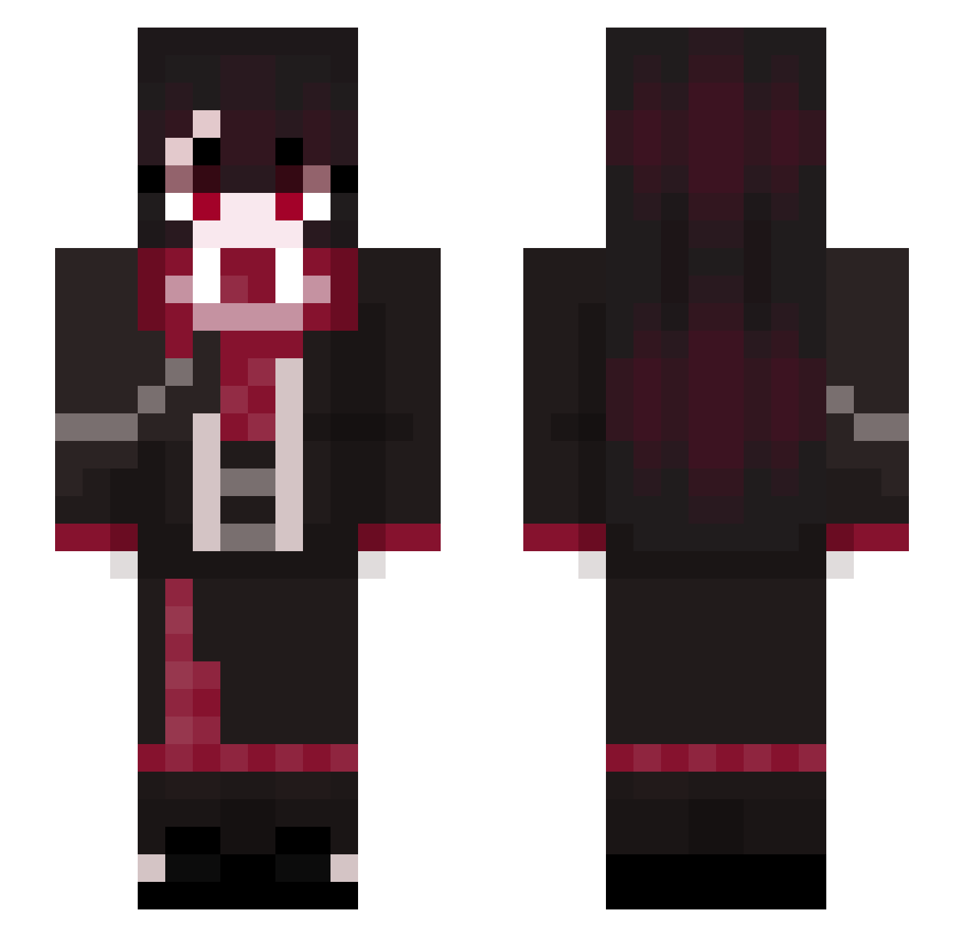 PrincessVann Minecraft skin, front and back view