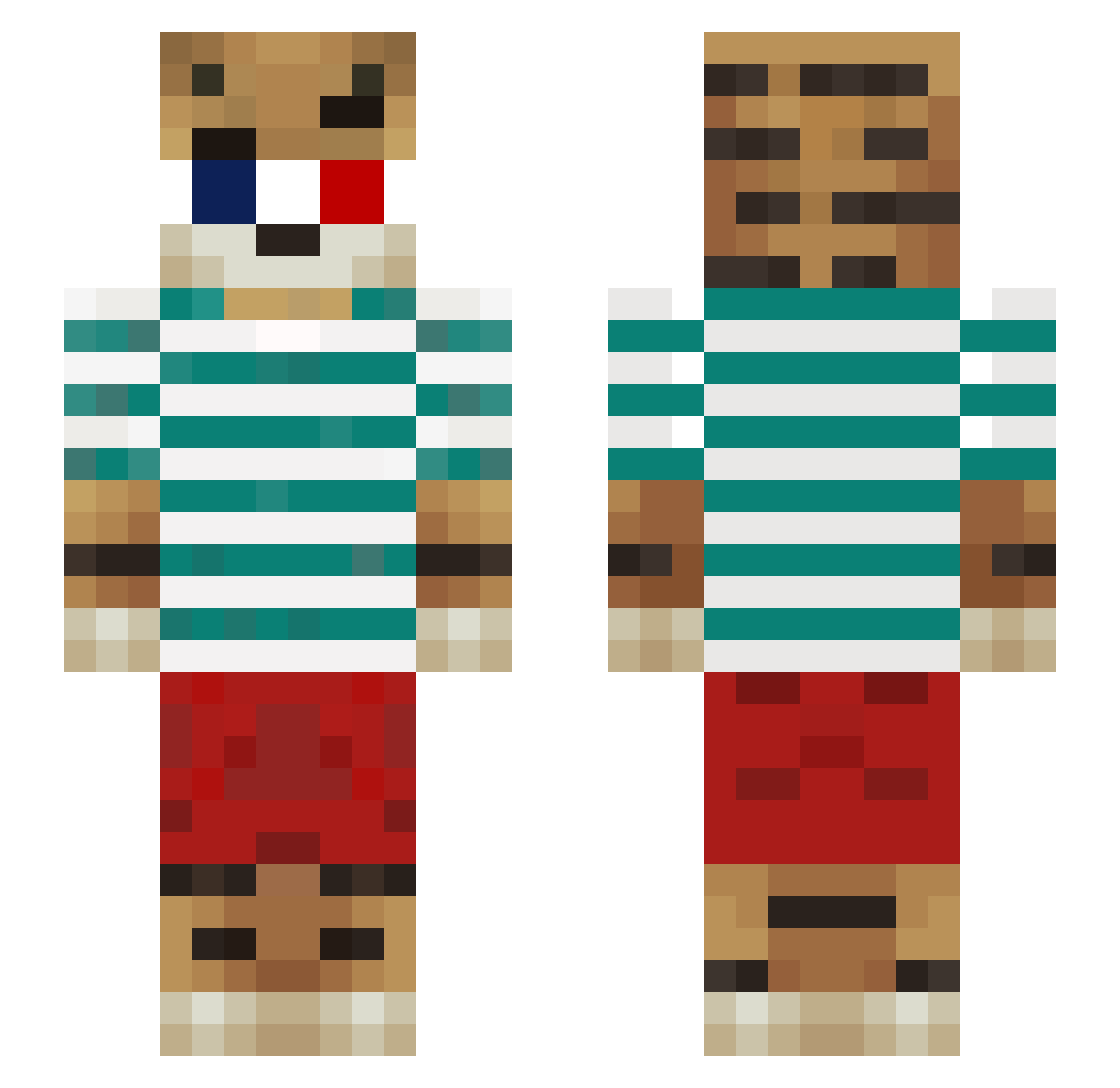 VoyAGluntar Minecraft skin, front and back view