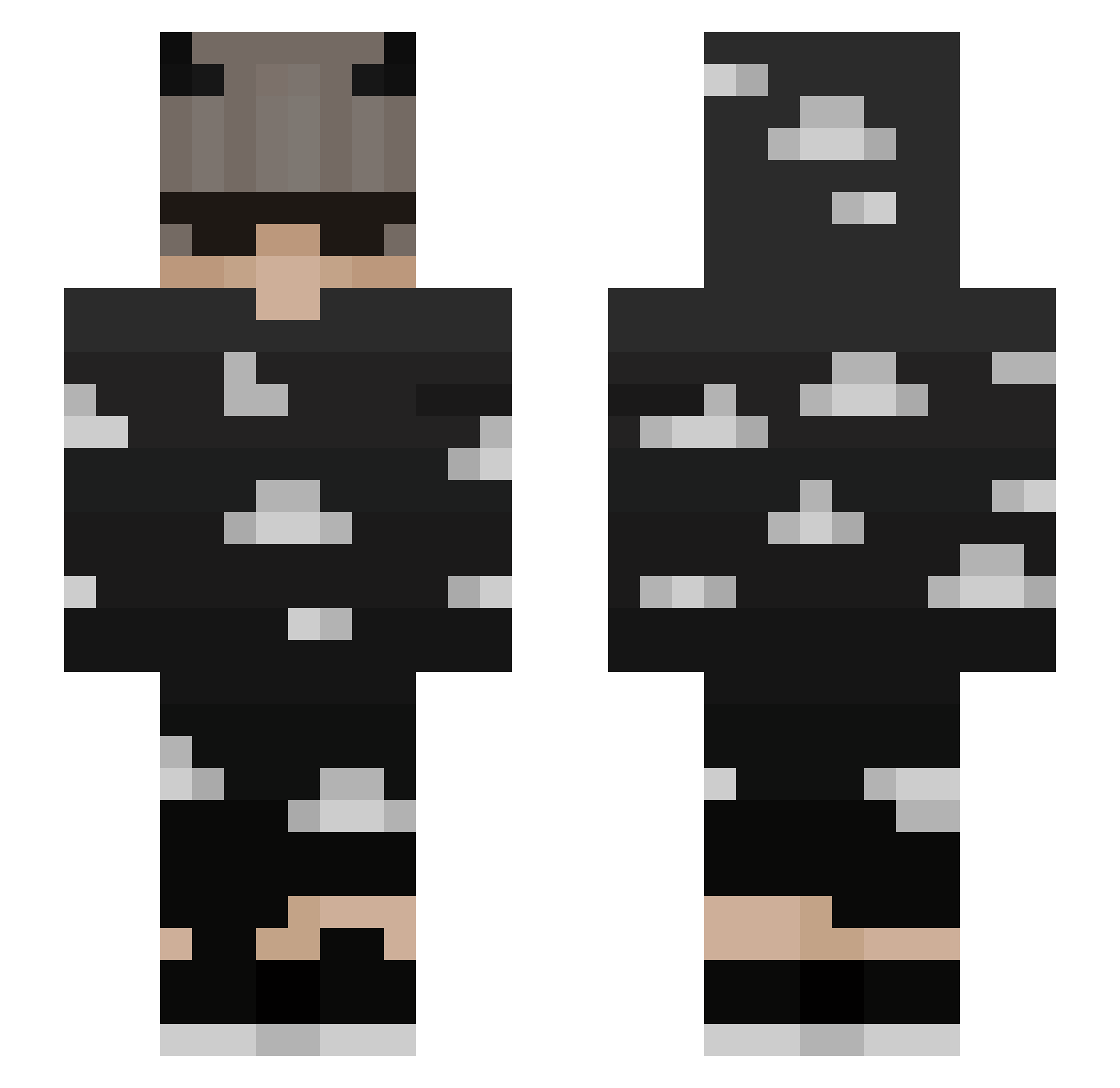 slypexzz Minecraft skin, front and back view