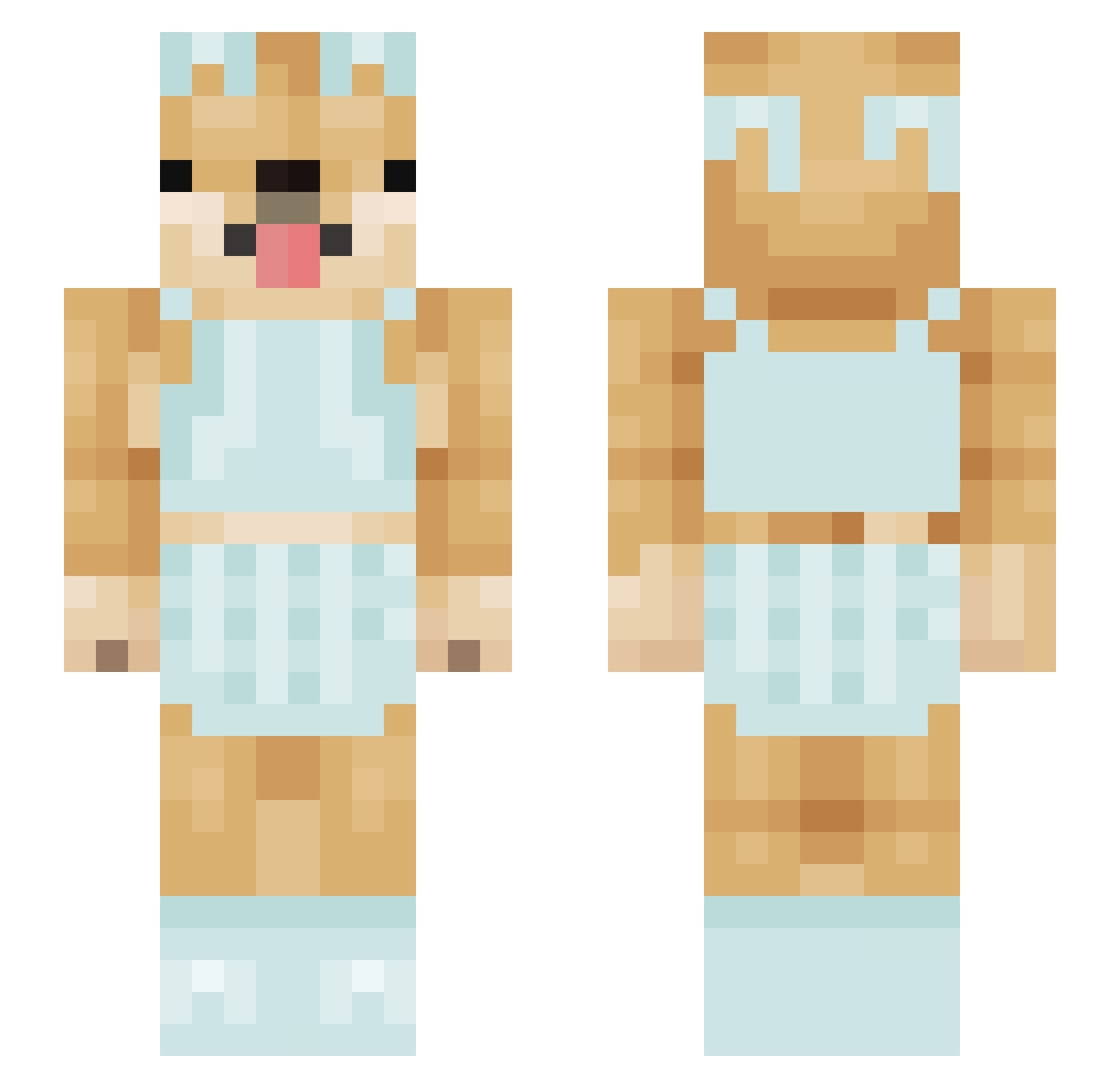 Tsunamizen Minecraft skin, front and back view