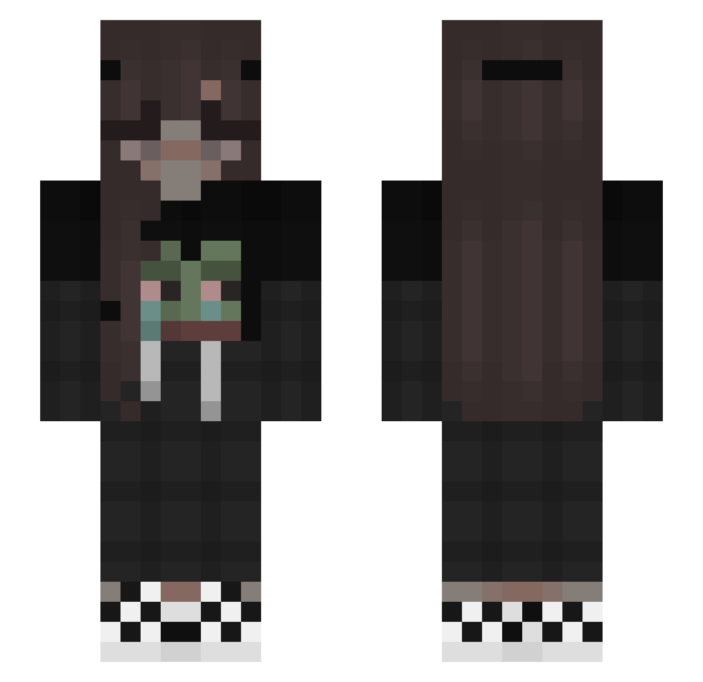 Tiksu Minecraft skin, front and back view