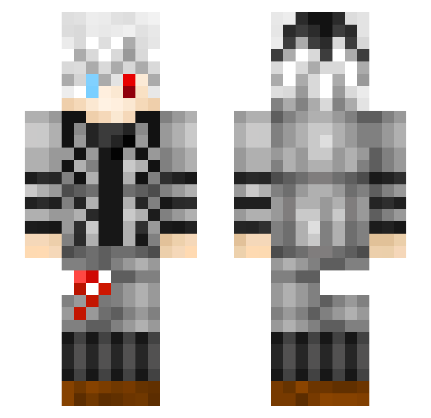 OverComing Minecraft skin, front and back view