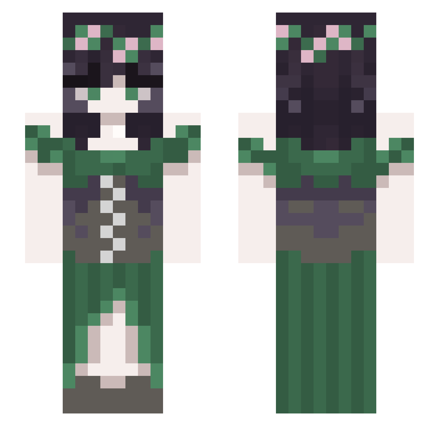 vanillafairycake Minecraft skin, front and back view