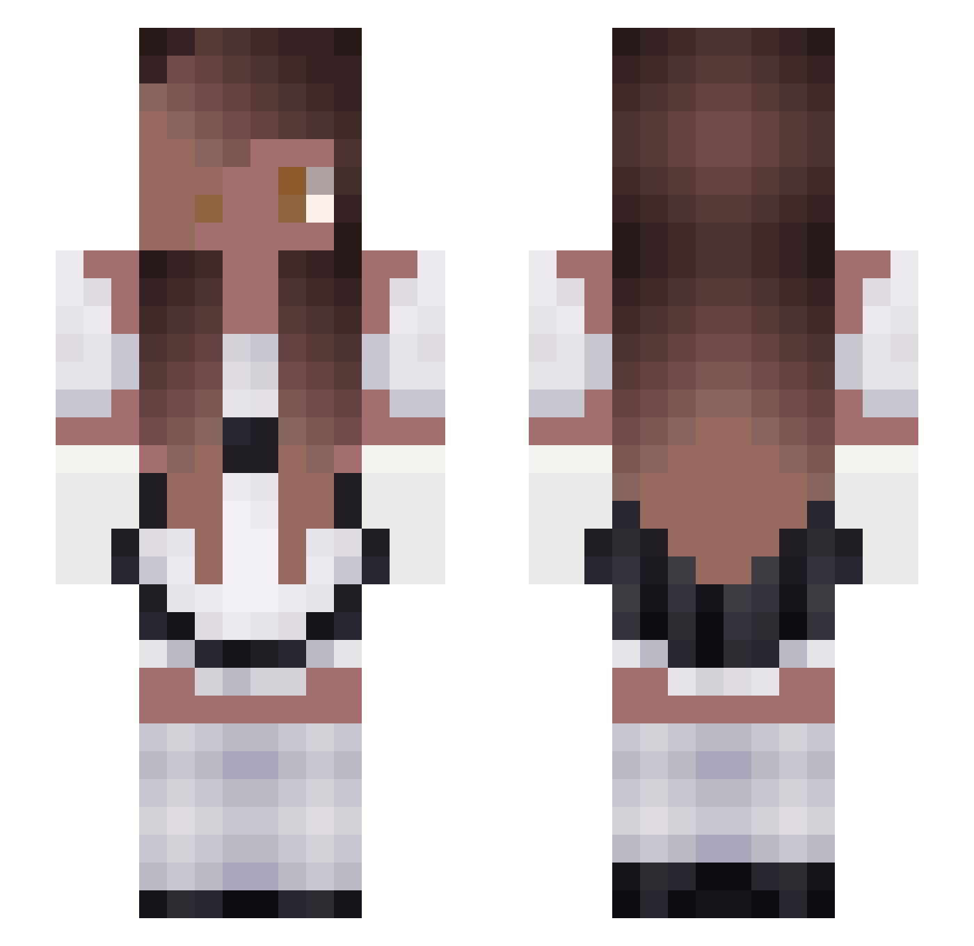 SussyAdam Minecraft skin, front and back view