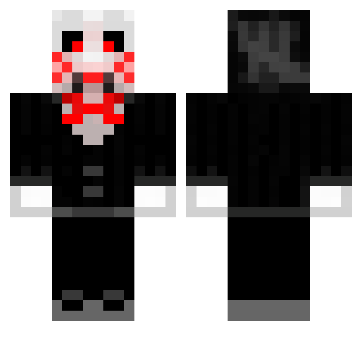 Nephadeo Minecraft skin, front and back view