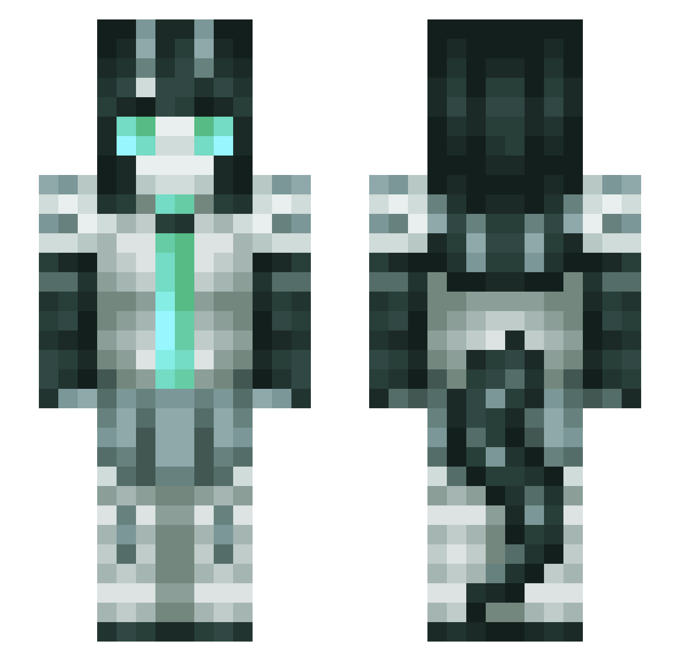 Taiwane Minecraft skin, front and back view