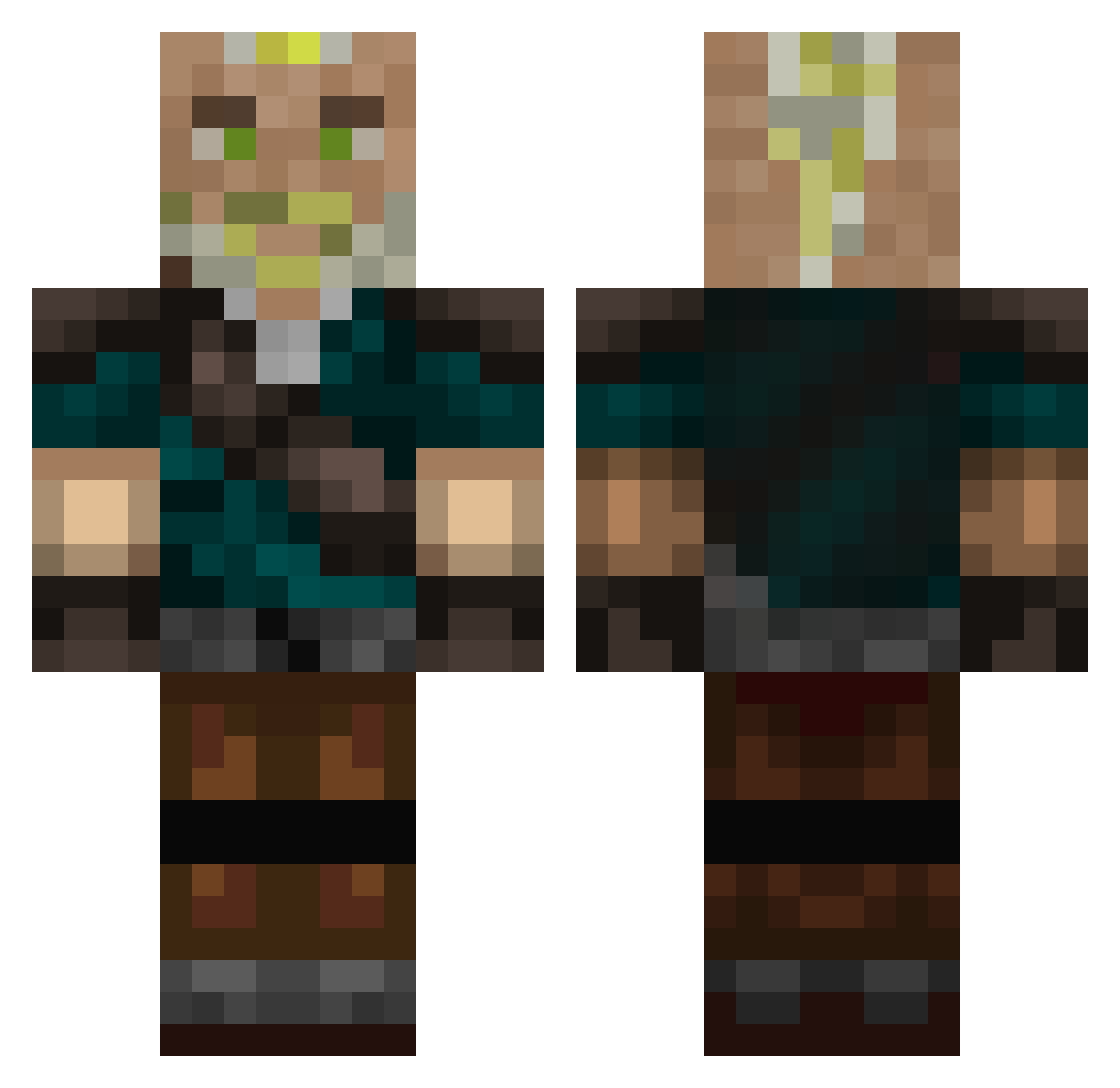 Dino_Rider Minecraft skin, front and back view