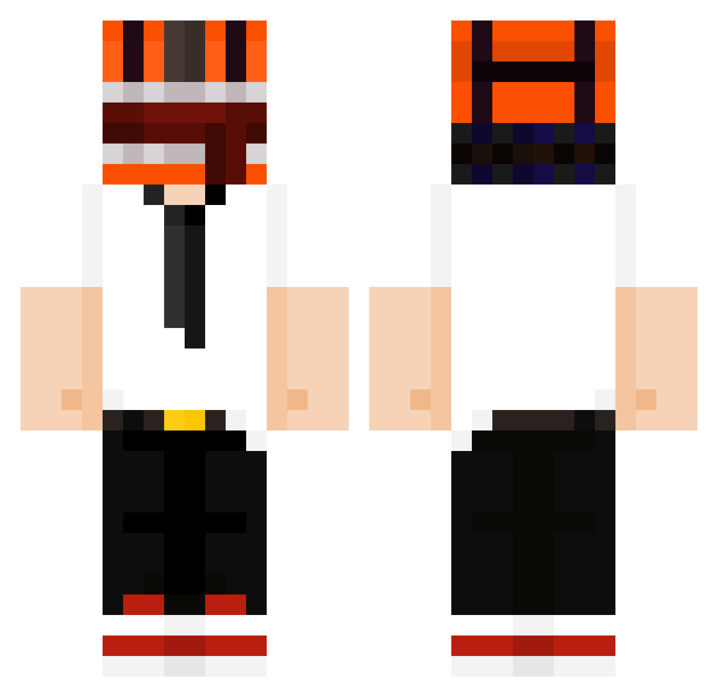 Atzkon Minecraft skin, front and back view