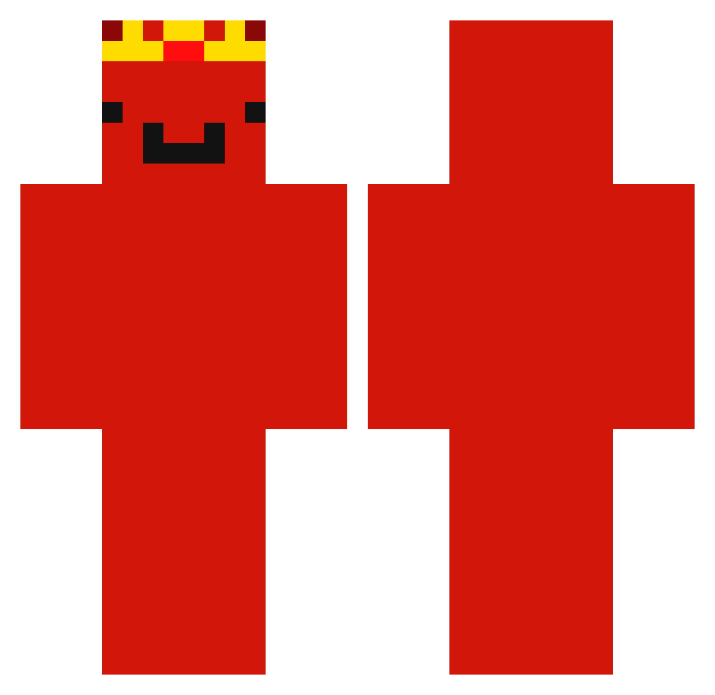 TurboT1234 Minecraft skin, front and back view