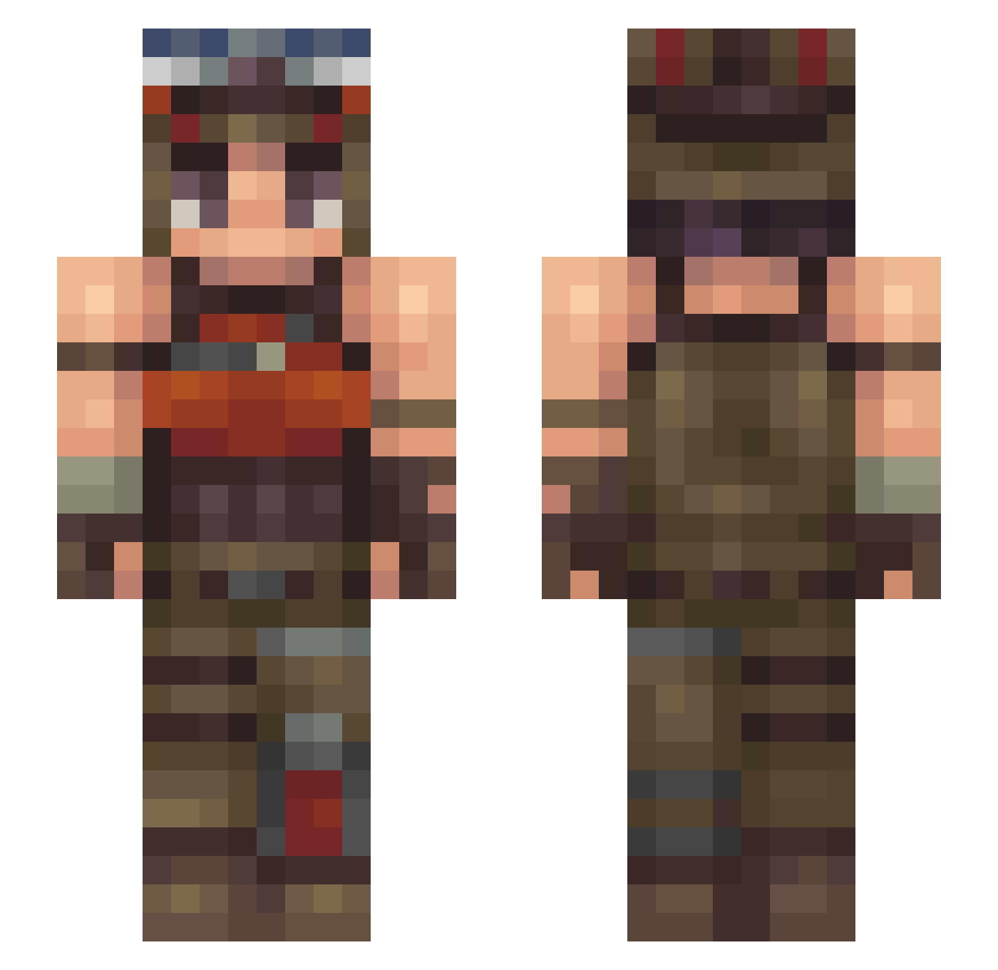 amecd Minecraft skin, front and back view