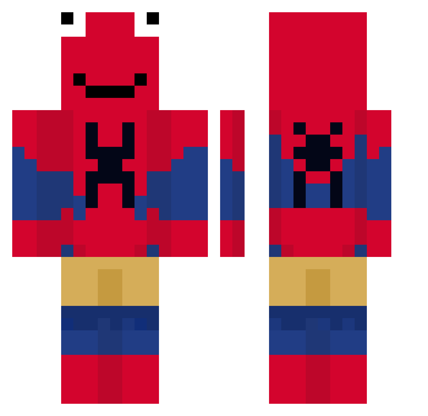 zvchx Minecraft skin, front and back view