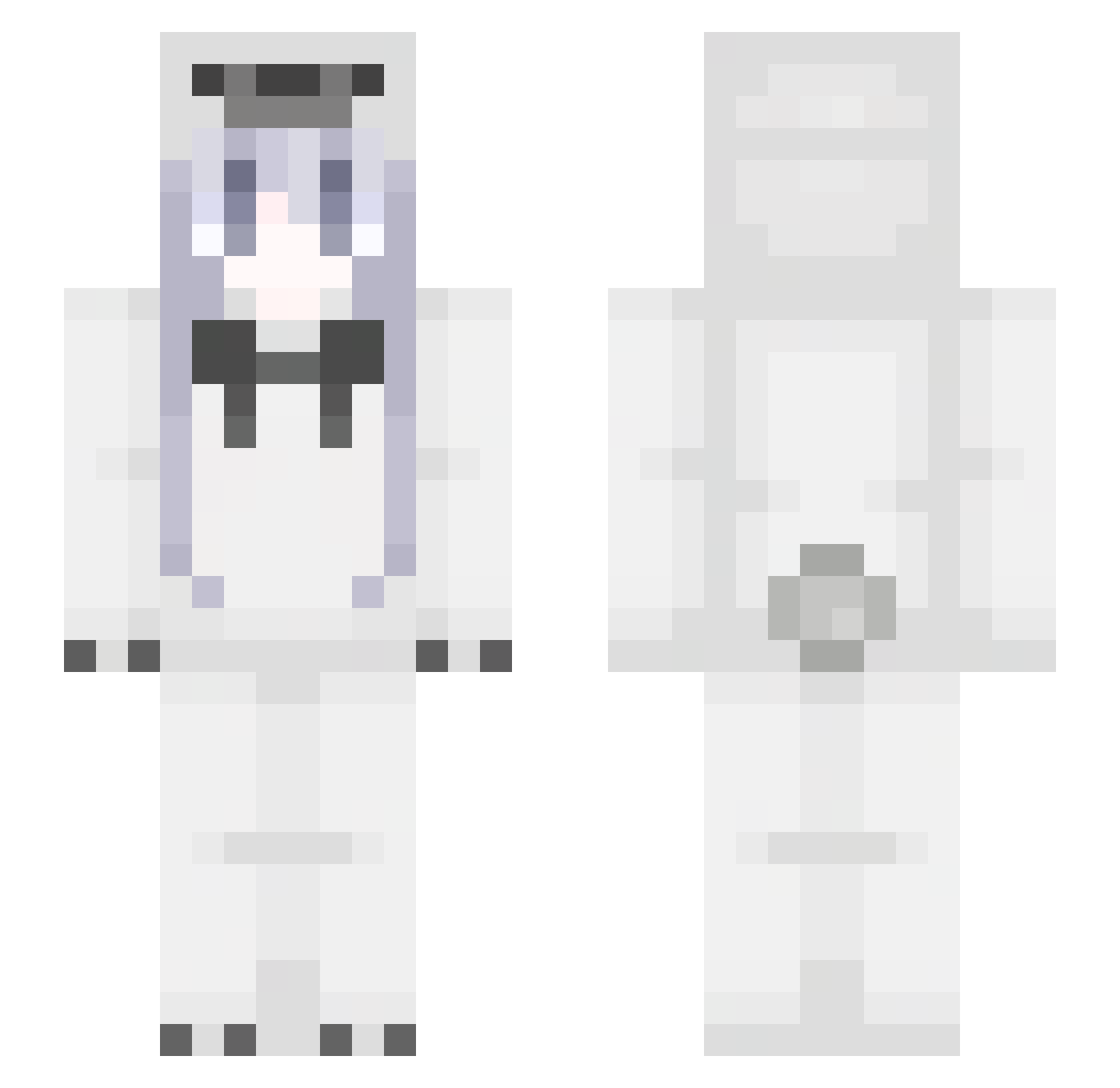 caretakes Minecraft skin, front and back view