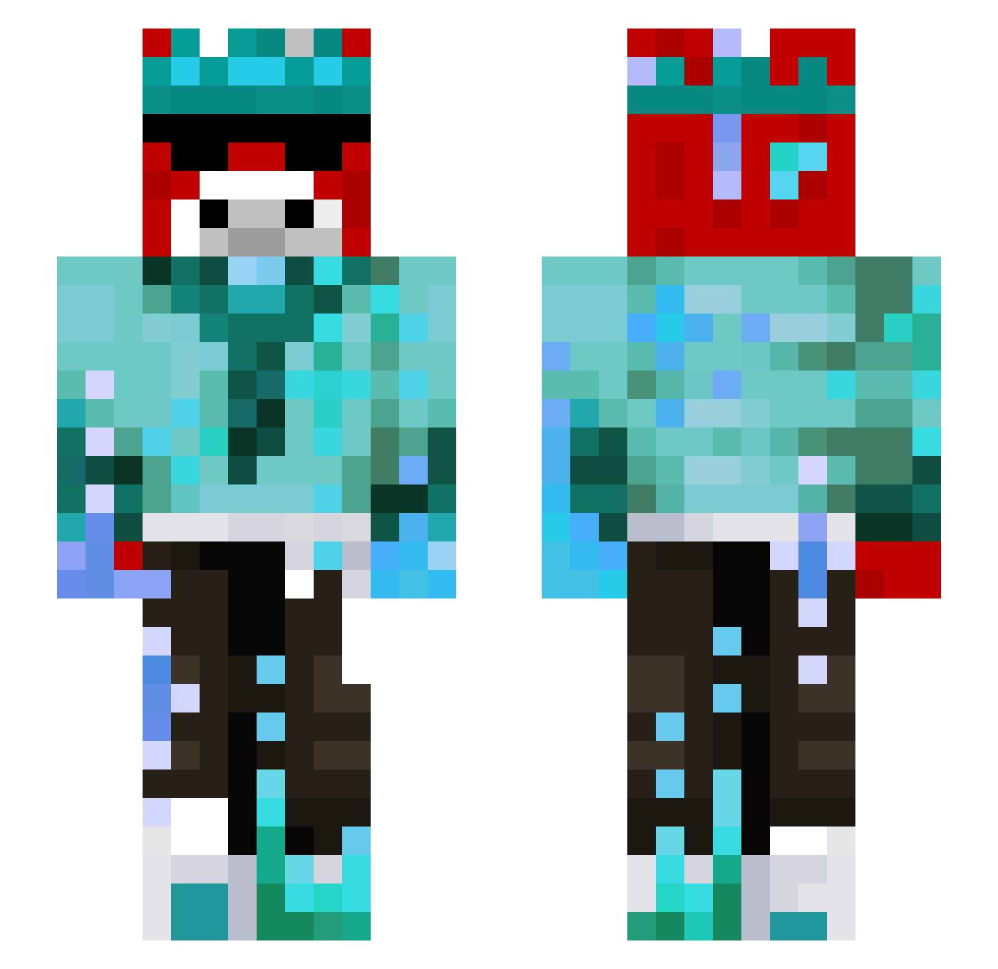 upply Minecraft skin, front and back view