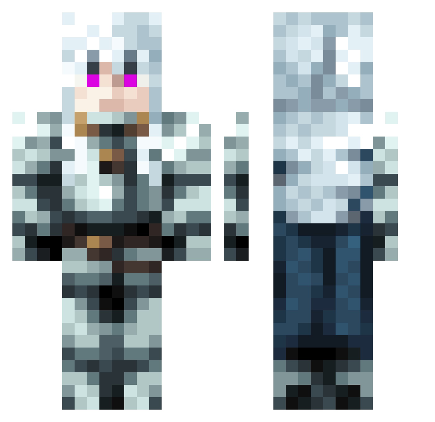 Battymo Minecraft skin, front and back view