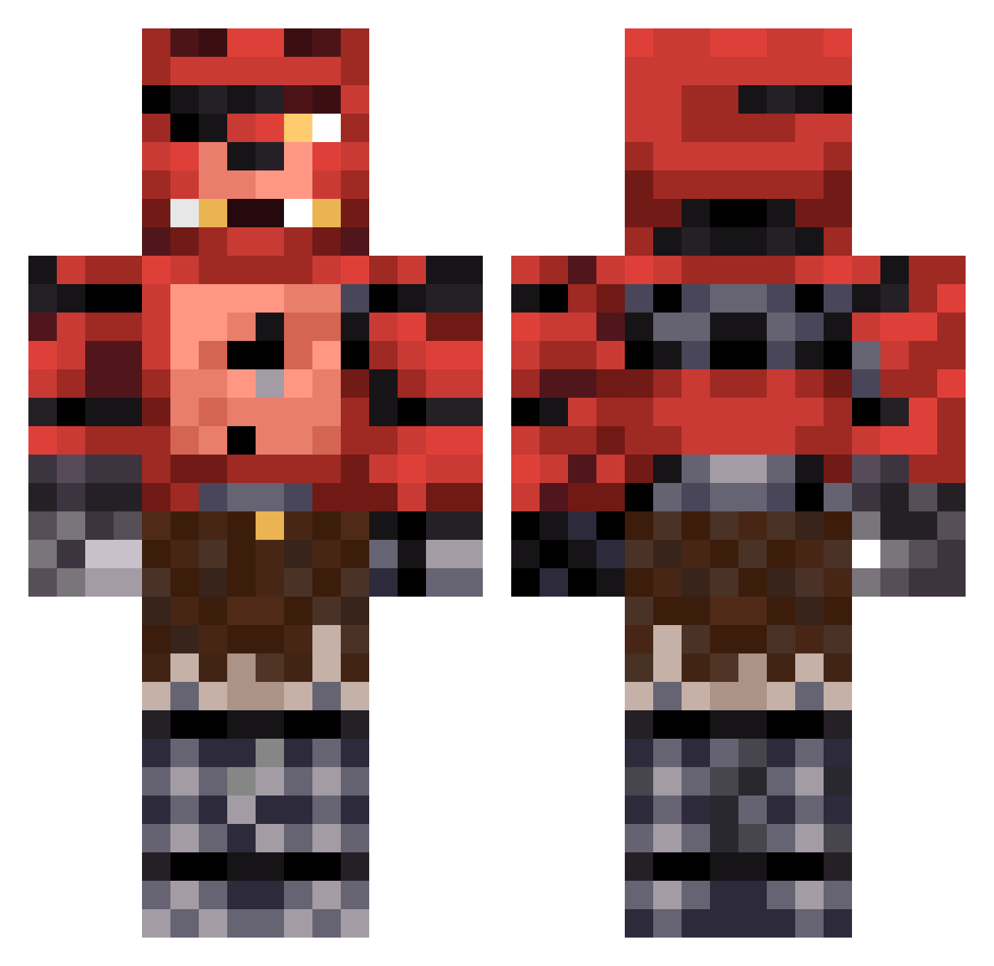 Techcreeper3383 Minecraft skin, front and back view