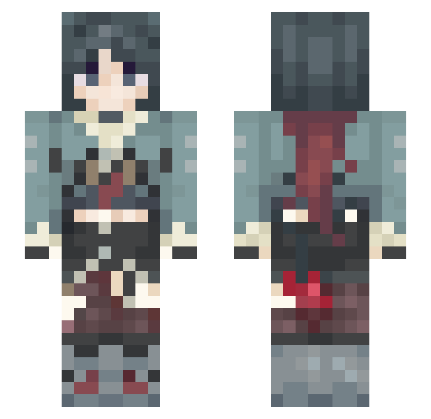 qdr0ur Minecraft skin, front and back view