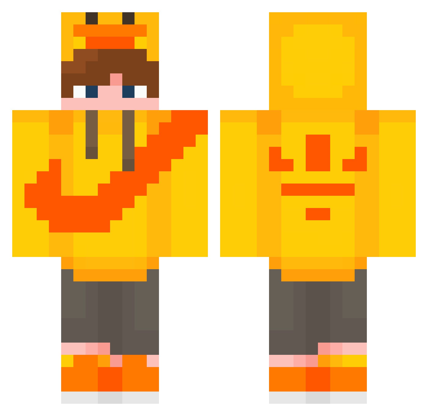 Sx_Red Minecraft skin, front and back view