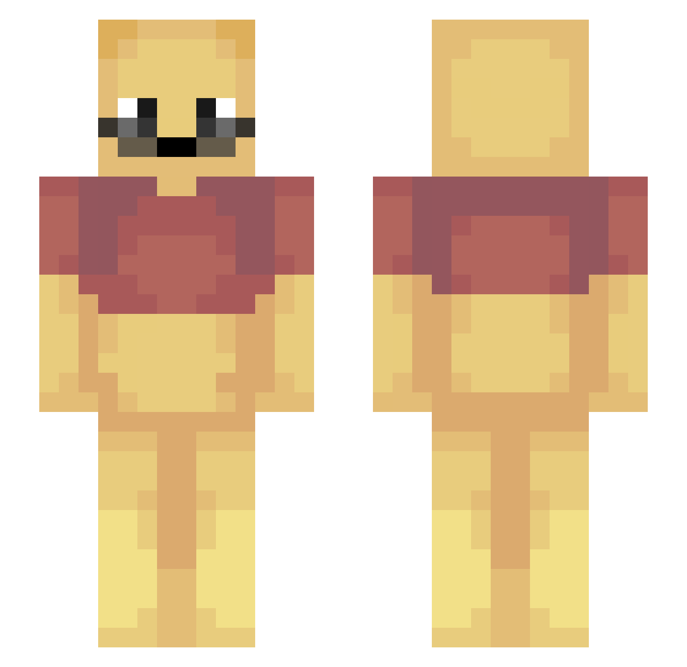 vveriza Minecraft skin, front and back view