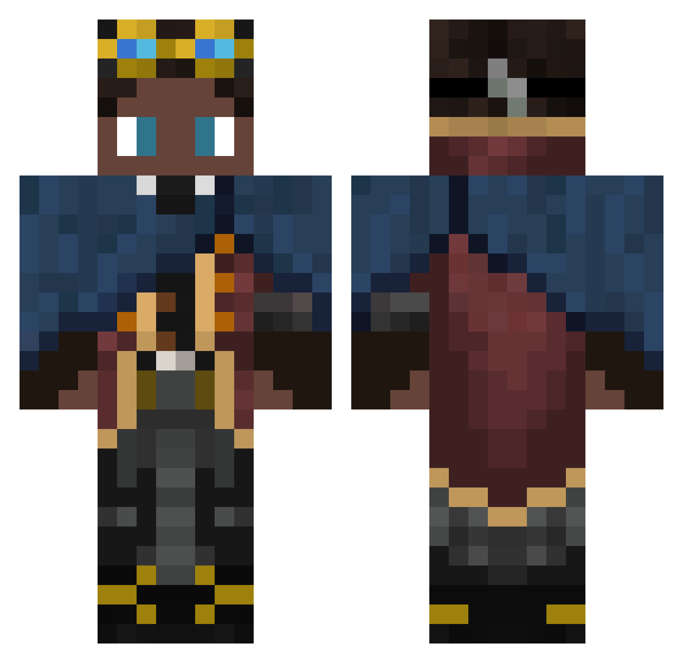 WizardGnu152 Minecraft skin, front and back view