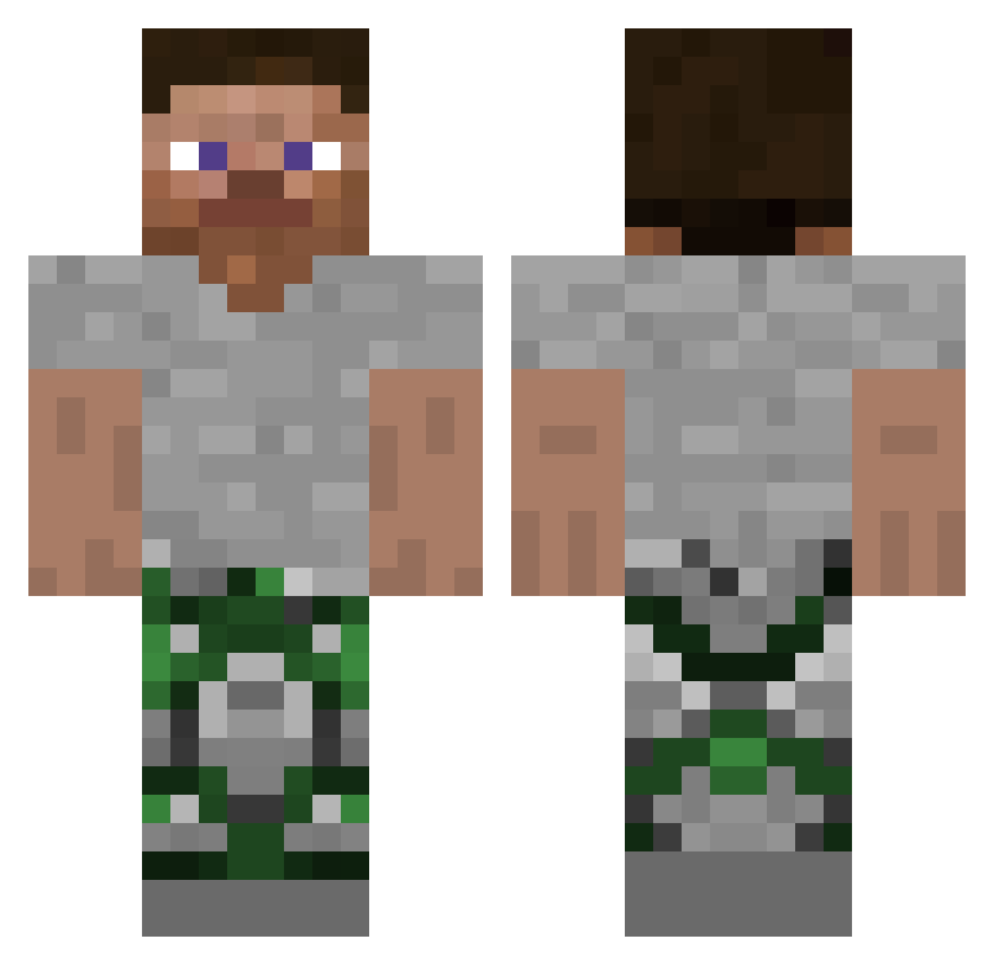 quitedevious Minecraft skin, front and back view
