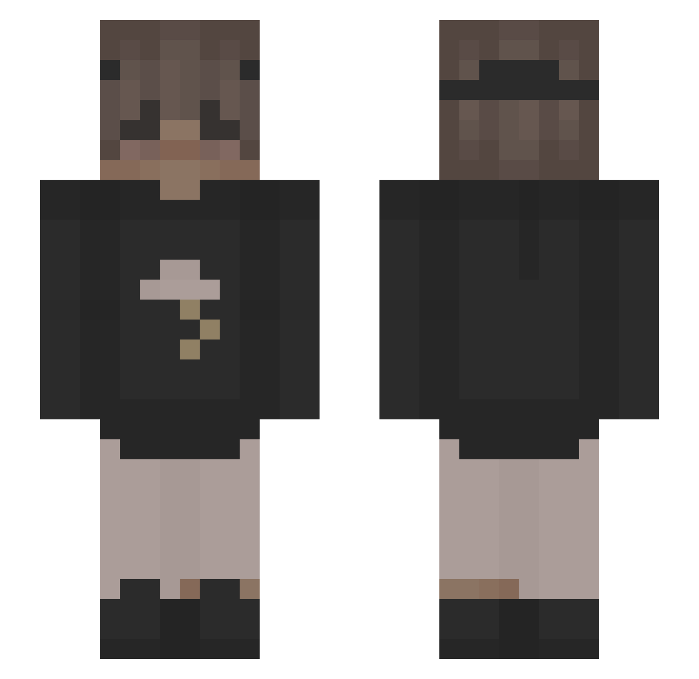 ECMWF Minecraft skin, front and back view