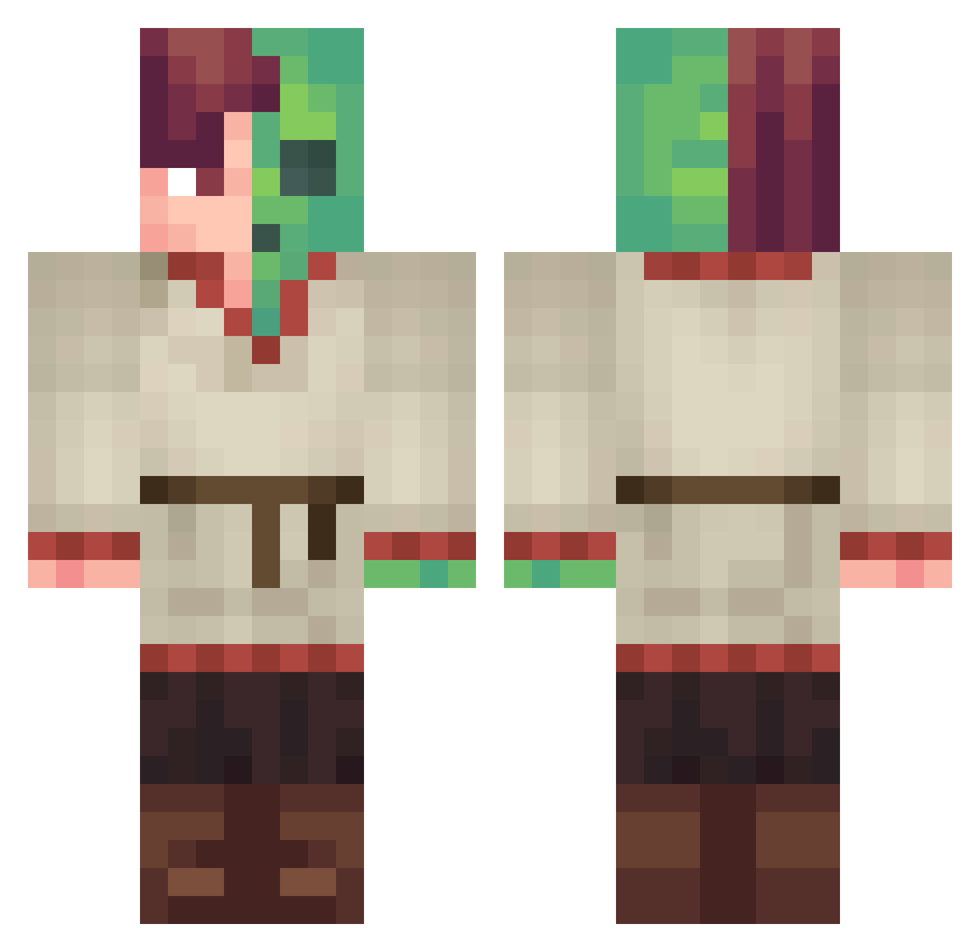 Vugus19lol Minecraft skin, front and back view