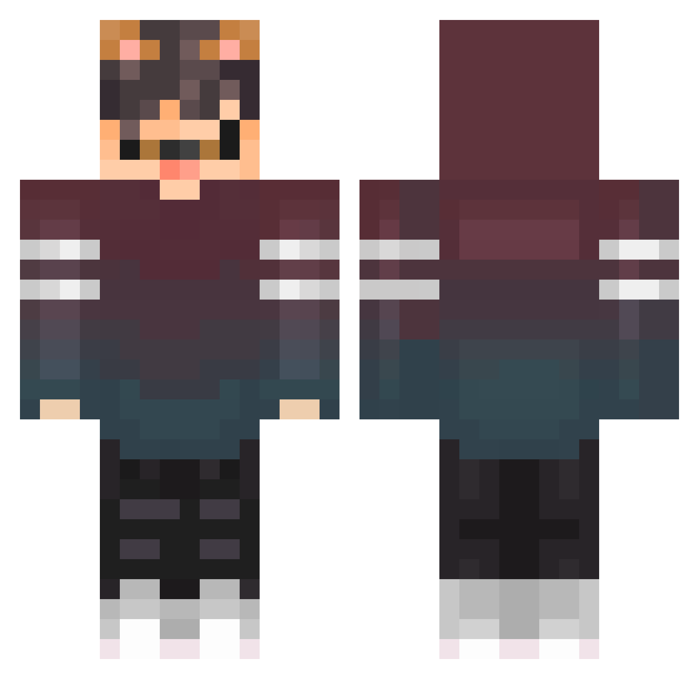 Omilomil Minecraft skin, front and back view