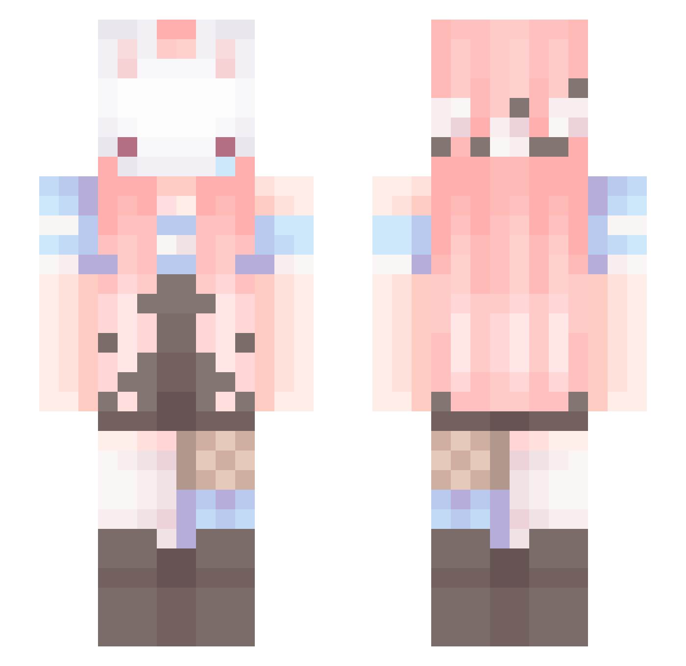 Failfox106 Minecraft skin, front and back view