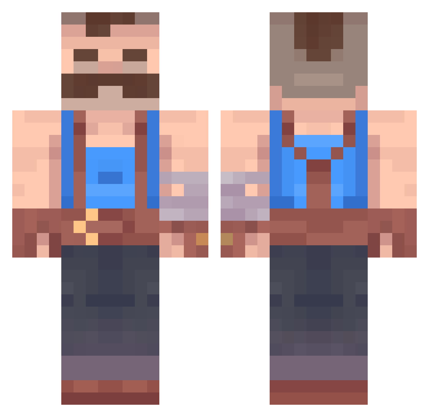 The_Holy_Chubb Minecraft skin, front and back view