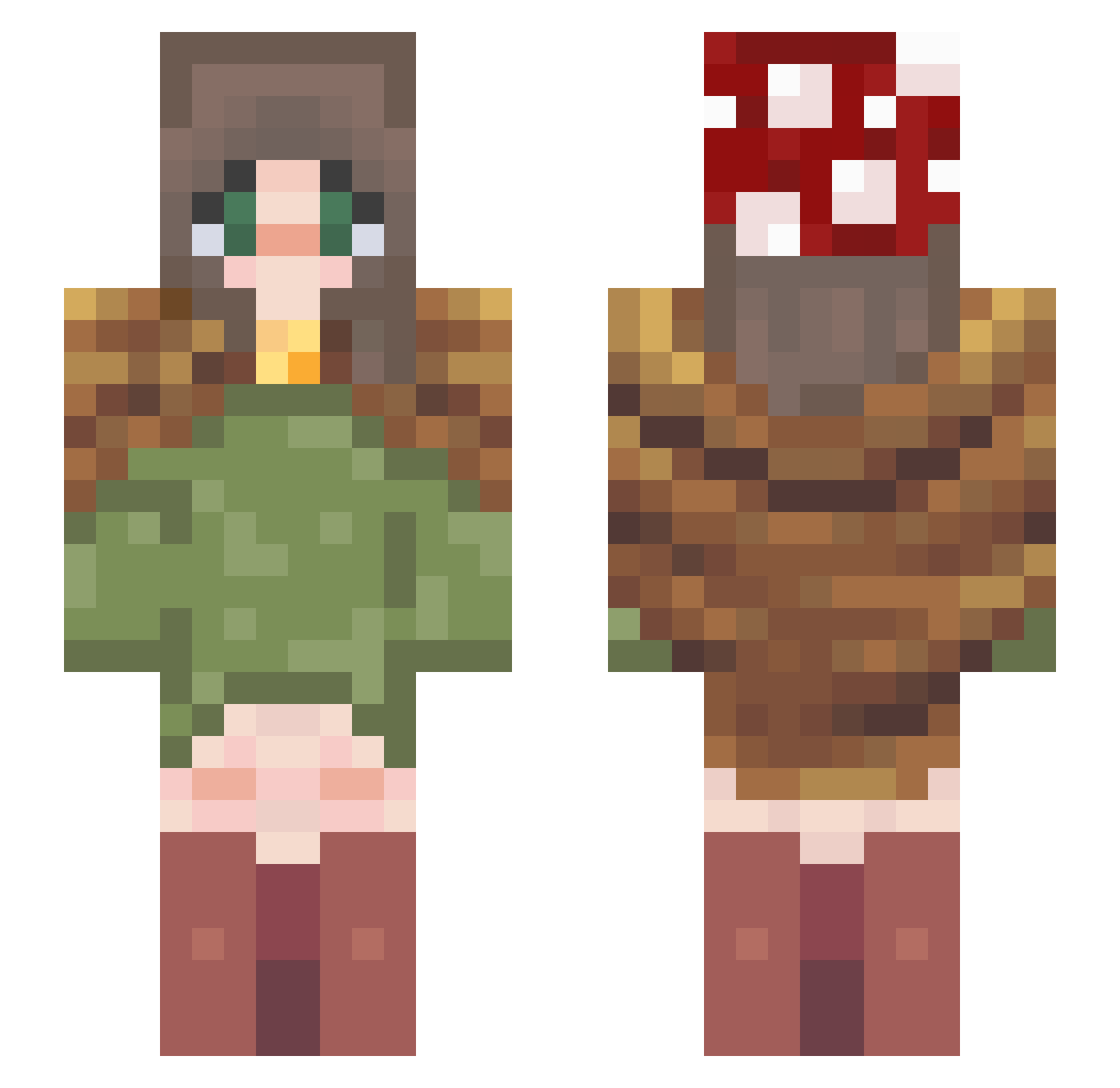 Sami_Sluggo Minecraft skin, front and back view