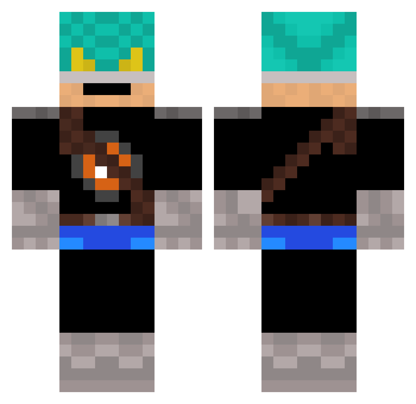 Truzaman Minecraft skin, front and back view
