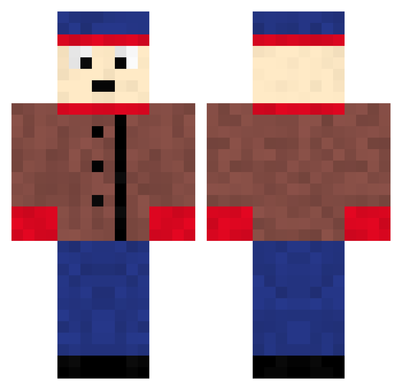 JsThePro2009 Minecraft skin, front and back view